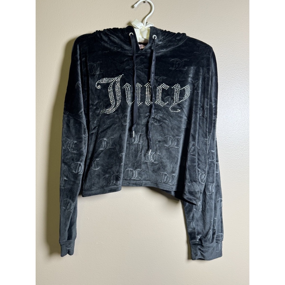 EUC Black Juicy Couture Hooded Pajama Set Size M